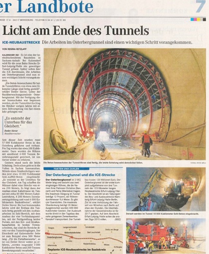 Kalzendorf Bau Ostergbegtunnel - Licht am Ende des Tunnels